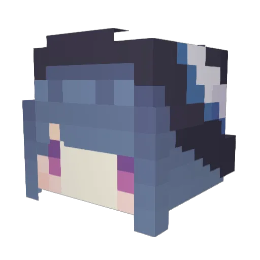 _081 Minecraft avatar head, 3D render