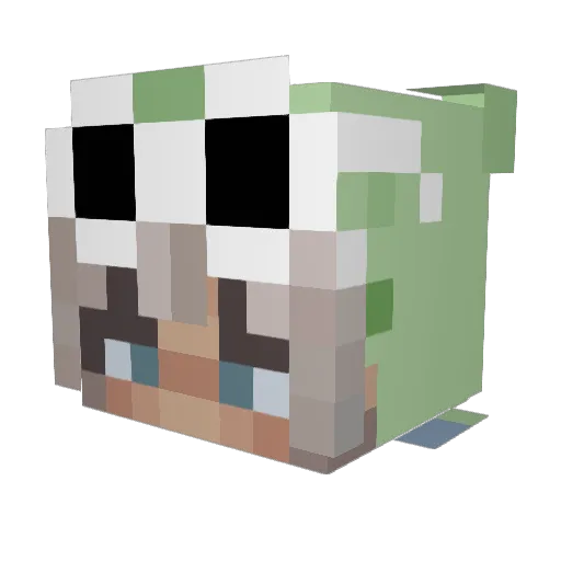_0L_ Minecraft avatar head, 3D render