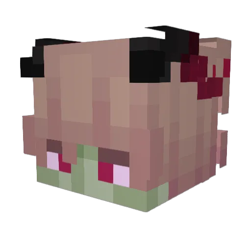 _0kkotsu Minecraft avatar head, 3D render