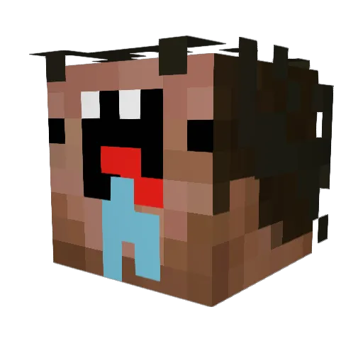 _0opsie Minecraft avatar head, 3D render
