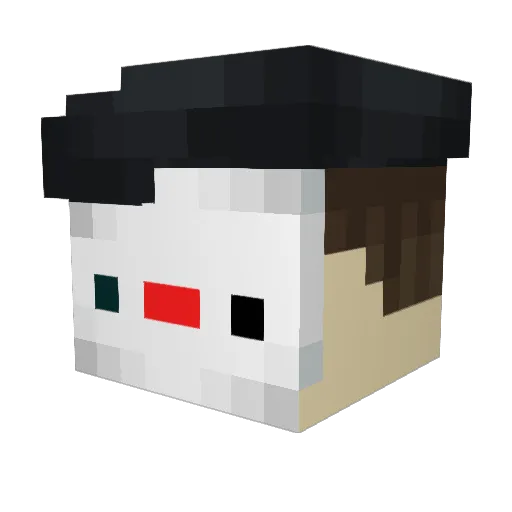 _0x0x0 Minecraft avatar head, 3D render