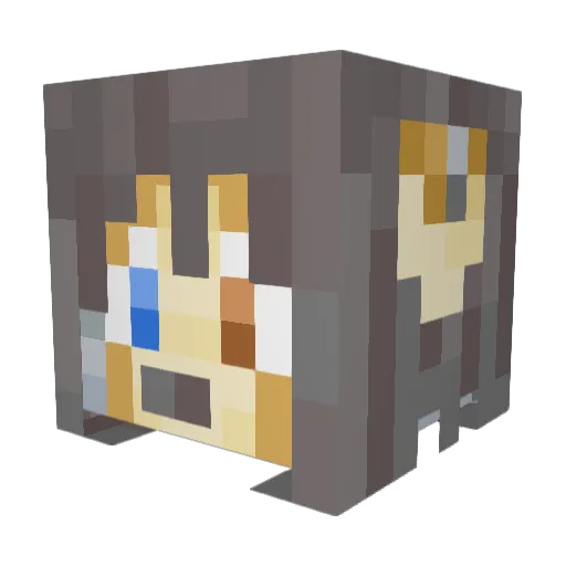 _1IPUPPY_ Minecraft avatar head, 3D render