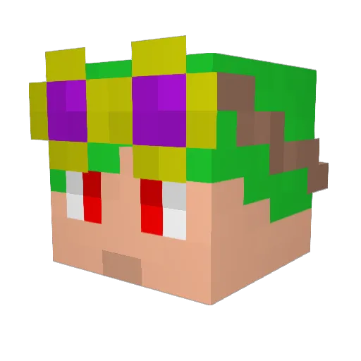 _1PwaS1_ Minecraft avatar head, 3D render