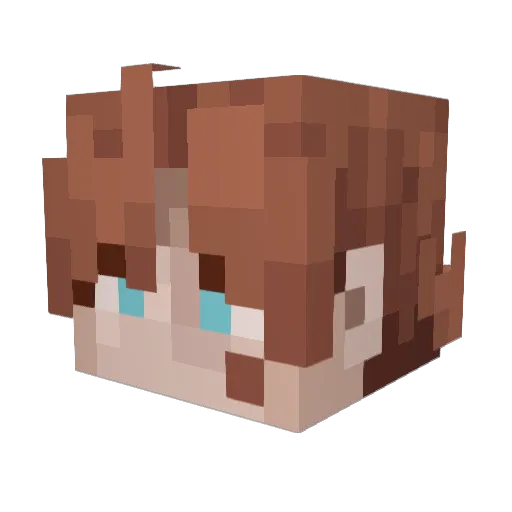 _1kr0K1tsu Minecraft avatar head, 3D render