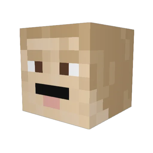 _1saac_ Minecraft avatar head, 3D render