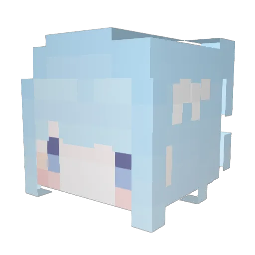 _1uvea Minecraft avatar head, 3D render