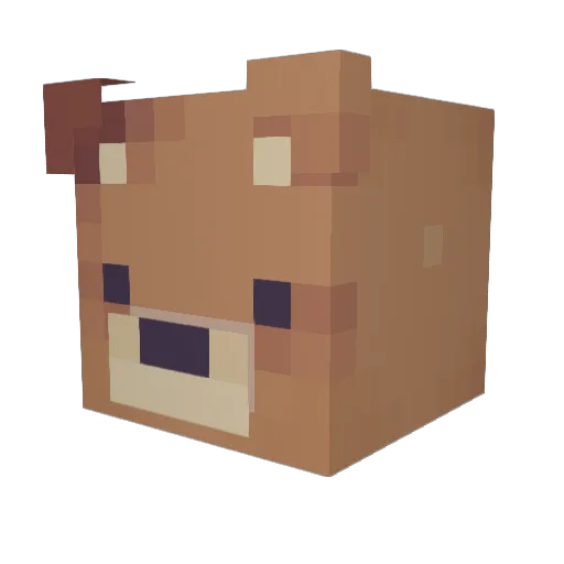 _1wolF_ Minecraft avatar head, 3D render
