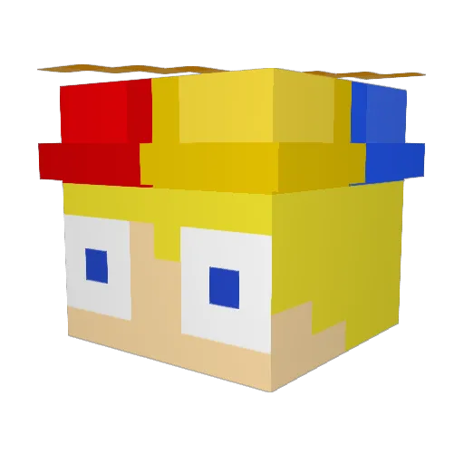 _1xL Minecraft avatar head, 3D render