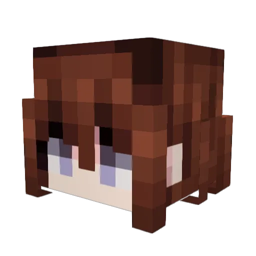 _22Kurisu Minecraft avatar head, 3D render