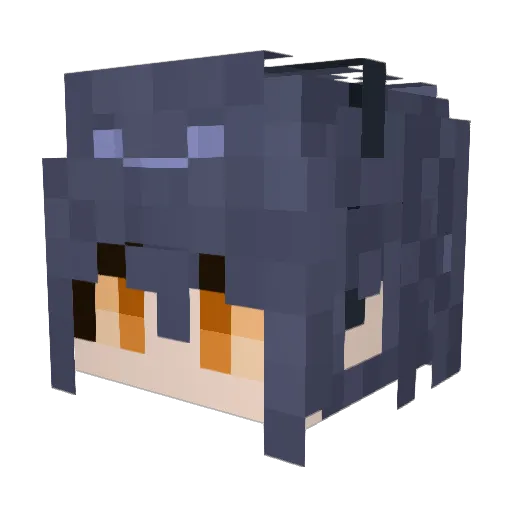 _22Kushima Minecraft avatar head, 3D render
