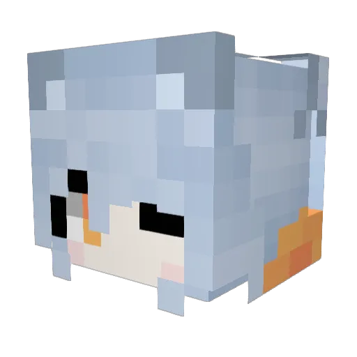 _2blonded Minecraft avatar head, 3D render