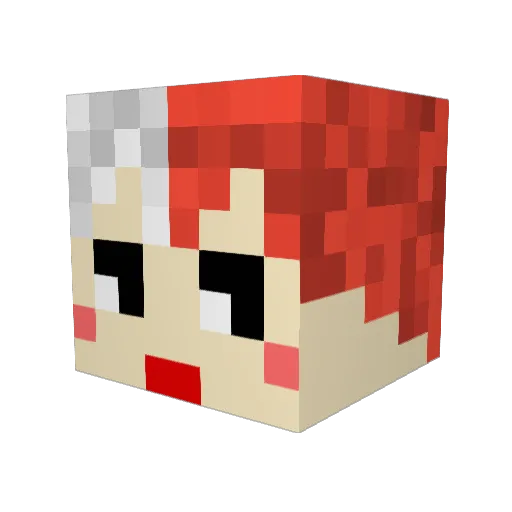 _2in1_ Minecraft avatar head, 3D render