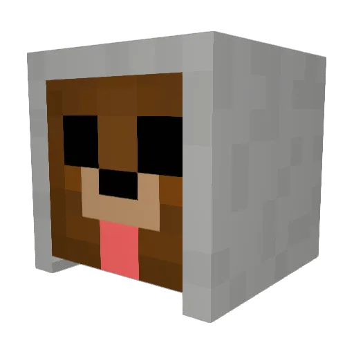 _373_ Minecraft avatar head, 3D render
