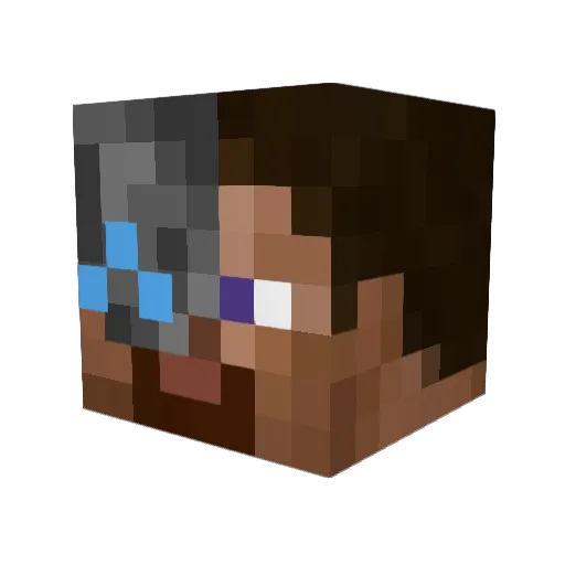 _3fj Minecraft avatar head, 3D render