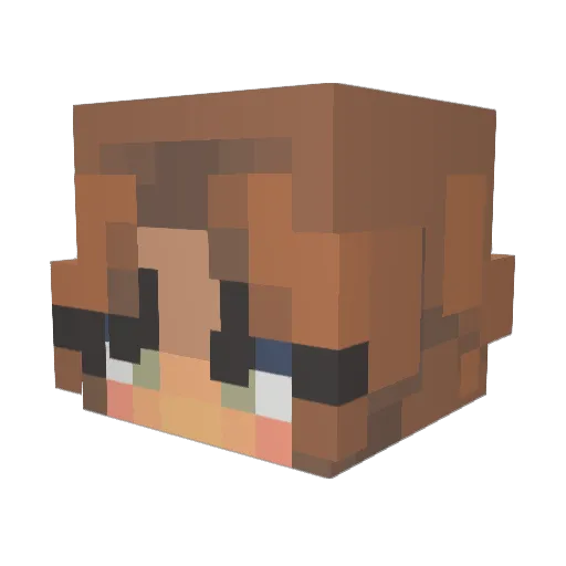 _3mxly_ Minecraft avatar head, 3D render