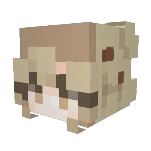 _3tar_ Minecraft avatar head, 3D render