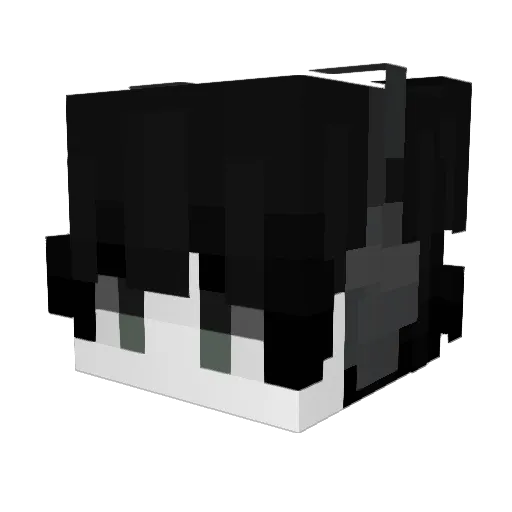 _4yin Minecraft avatar head, 3D render