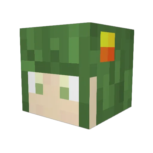 _616_ Minecraft avatar head, 3D render