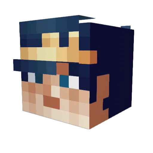 _63_ Minecraft avatar head, 3D render