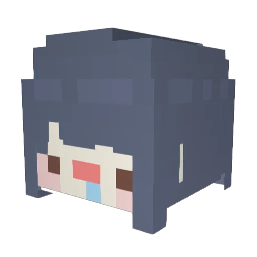 _6tg Minecraft avatar head, 3D render