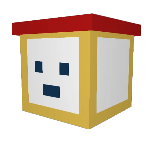 _888_ Minecraft avatar head, 3D render