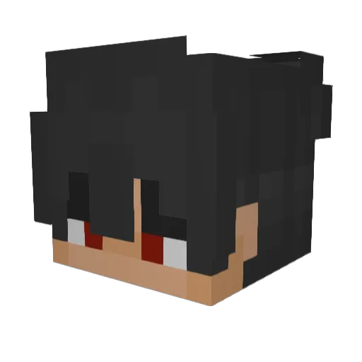 _890_ Minecraft avatar head, 3D render