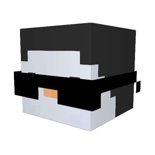 _9_5 Minecraft avatar head, 3D render