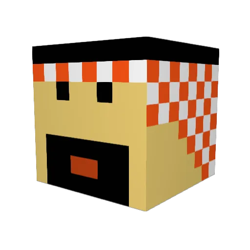 _AB00D Minecraft avatar head, 3D render