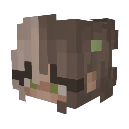 _AGamez_ Minecraft avatar head, 3D render