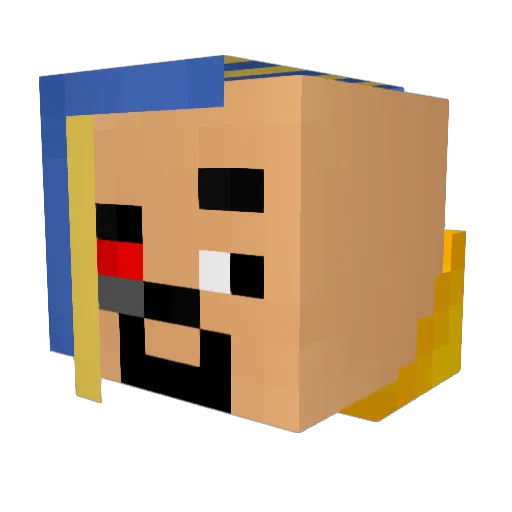 _AHAG0H_ Minecraft avatar head, 3D render