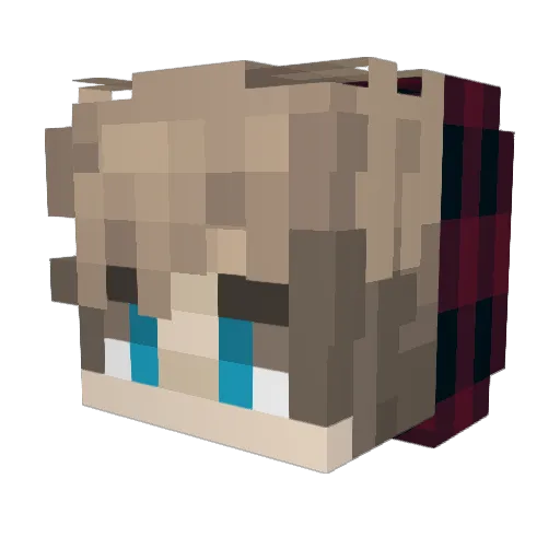 _AK1RA Minecraft avatar head, 3D render