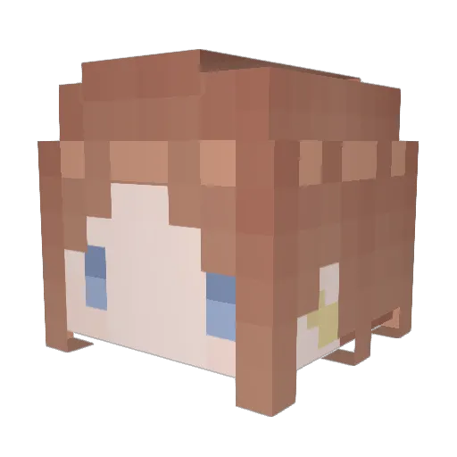 _AKACHAN Minecraft avatar head, 3D render