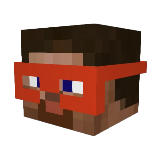 _ALUU Minecraft avatar head, 3D render