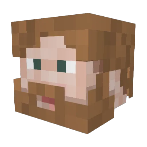 _Aces Minecraft avatar head, 3D render