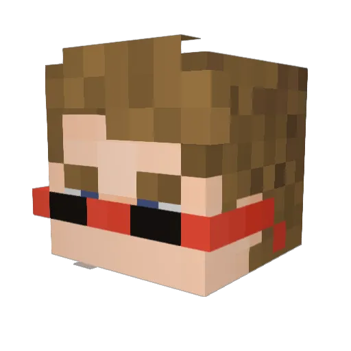 _Action Minecraft avatar head, 3D render