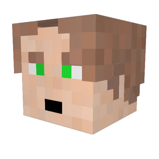 _Aeir_ Minecraft avatar head, 3D render