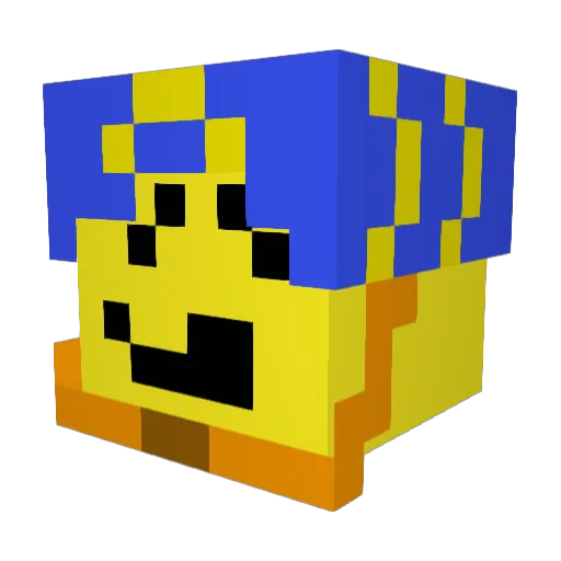 _Affa Minecraft avatar head, 3D render