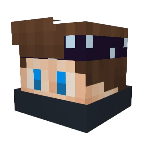 _Akeno Minecraft avatar head, 3D render