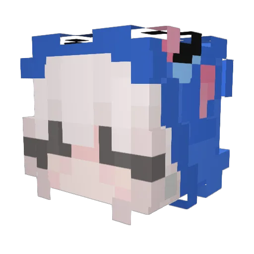 _Ala_2 Minecraft avatar head, 3D render