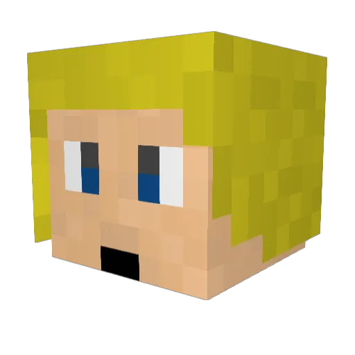 _AleXos_ Minecraft avatar head, 3D render
