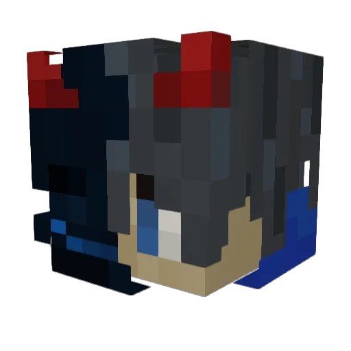 _Alphaa_ Minecraft avatar head, 3D render
