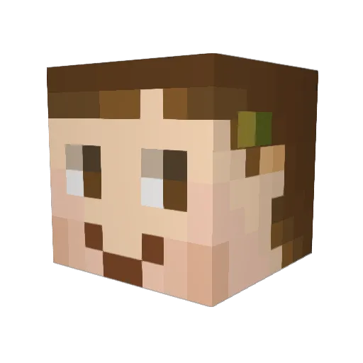 _Ambi Minecraft avatar head, 3D render