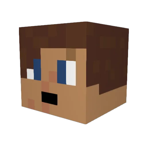 _AnDroSim Minecraft avatar head, 3D render