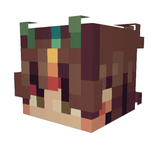 _Angel_Fish_ Minecraft avatar head, 3D render