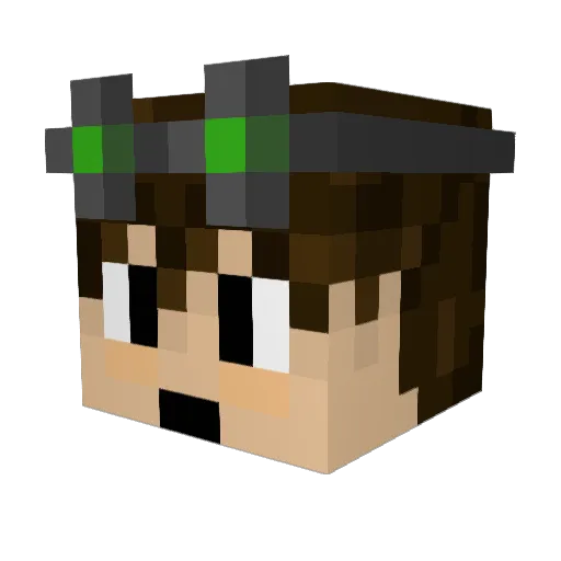 _Angelluz Minecraft avatar head, 3D render