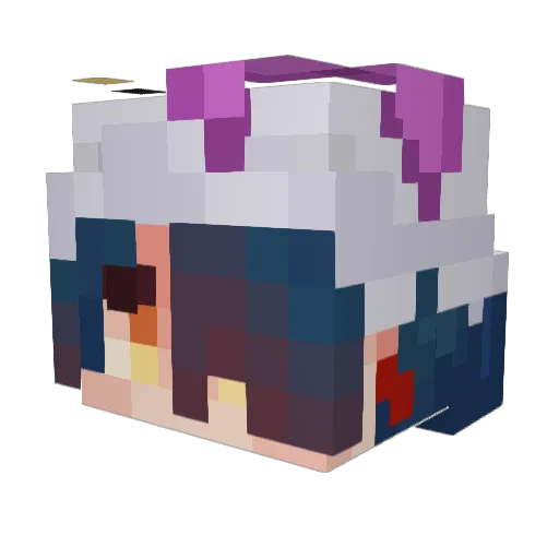 _Arisato Minecraft avatar head, 3D render