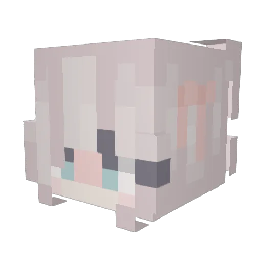 _Arisita Minecraft avatar head, 3D render
