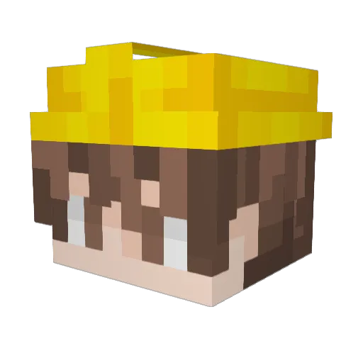 _Arisu Minecraft avatar head, 3D render