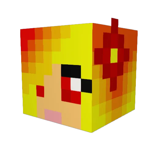 _Arya Minecraft avatar head, 3D render