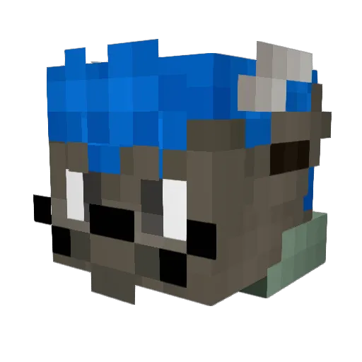 _Aussy Minecraft avatar head, 3D render